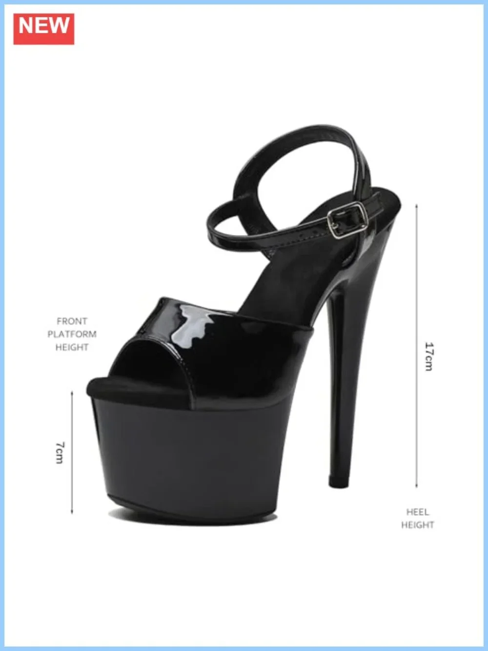 7in Platform Heels Ankle Strap Stiletto Pole Dancing Shoes Exotic Dancer 17cm